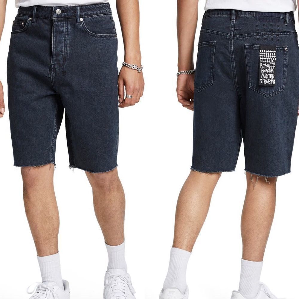 Ksubi Wolf Shadow Re-Dye Raw Hem Denim Shorts Size 31 MSRP $195